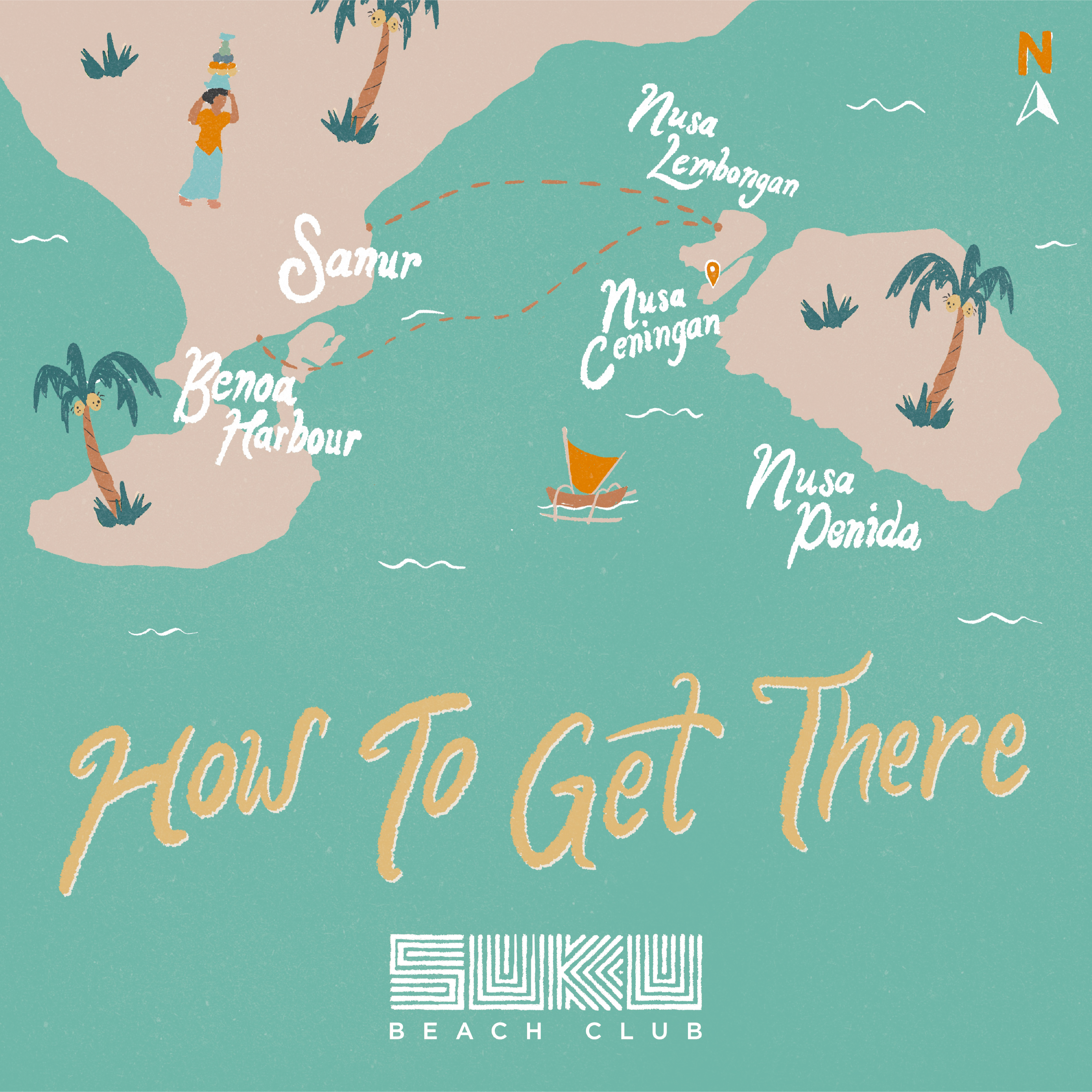 Direction to suku beach club
