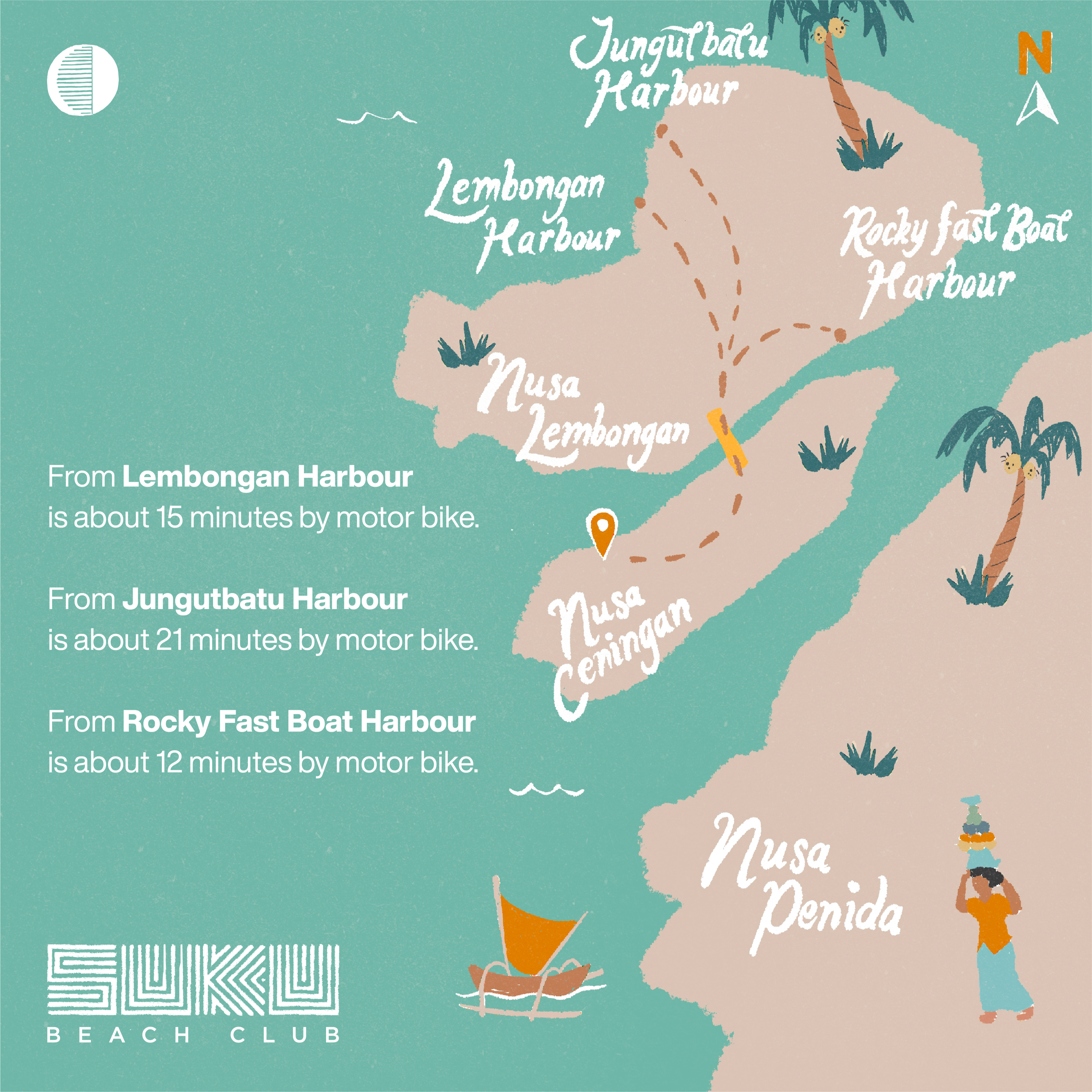Direction to suku beach club